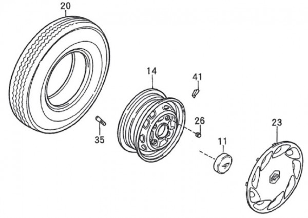 Radaufhängung Räder - Porter Porter 1000ccm 4T LC 1992-1998 ZAPS85