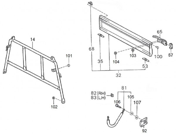 Fahrgestell Ladeklappe - Porter Porter 1000ccm 4T LC 1992-1998 ZAPS85