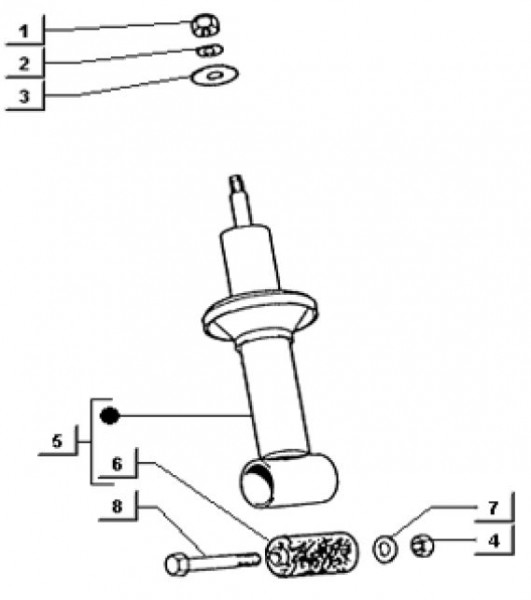 Radaufhängung Stoßdämpfer hinten - Ape TM 703 Diesel mit Lenker 422ccm 4T AC 2000-2004 ZAPT10000