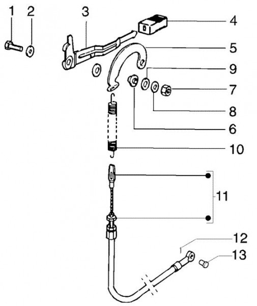 Bowdenzüge Rückwärtsgangzug (Lenker) - Ape TM 422ccm 4T AC 1997-2004 ZAPT1000000023141