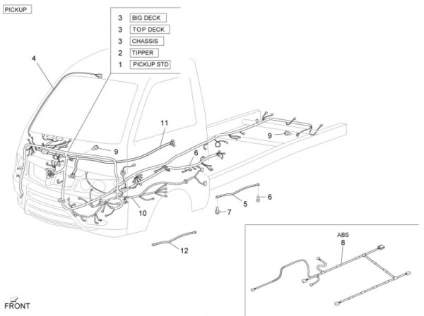 Elektrische Anlage Kabelbaum - Porter D120 Diesel 1300ccm 4T LC 2013- ZAPS90CK