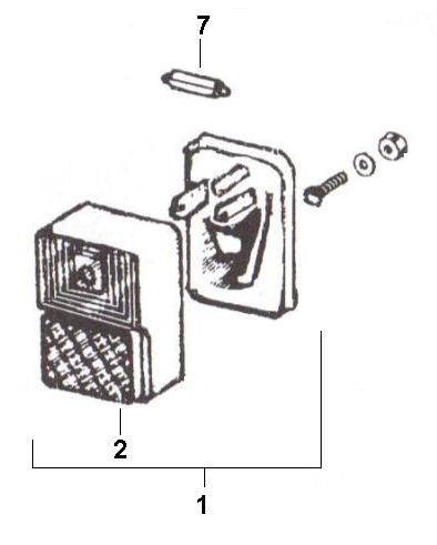 Elektrische Anlage Rücklicht - Ape 50ccm 2T AC 1971- TL2T