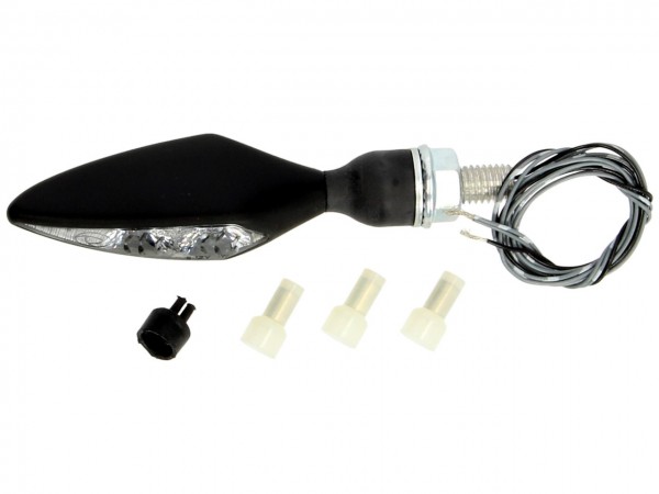 Kellermann LED Blinker, Micro Rhombus PL, vorne, rechts, Stahl, 12 V, schwarz, seidenmatt, E-geprüft