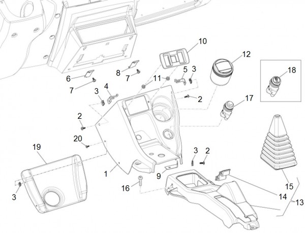 Lenker Mittelkonsole - Porter Porter Electric ccm 2013- ZAPS9E