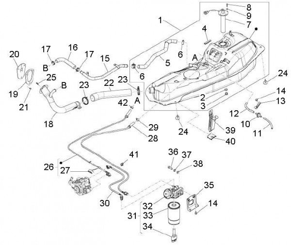 Fahrgestell Benzintank - Porter D120 Diesel 1300ccm 4T LC 2011- ZAPS90VK