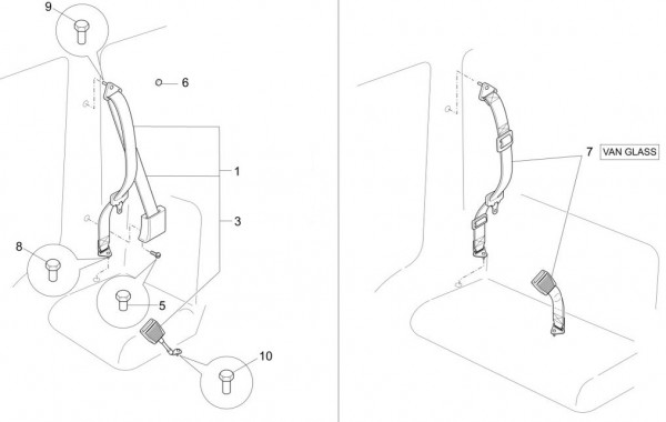Fahrgestell Sicherheitsgurte - Porter D120 Diesel 1300ccm 4T LC 2014- ZAPS90VK