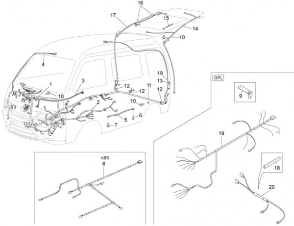 Elektrische Anlage Kabelbaum - Porter Multitech 1300ccm 4T LC 2014- ZAPS90VJ