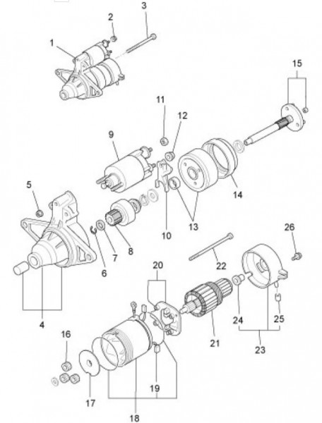 Motor Anlasser - Porter Porter up Date 1300ccm 4T LC 2009-2010 ZAPS90VH