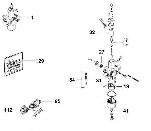 Motor Vergaser - Ape Car 220ccm 2T AC 1985- AF4T