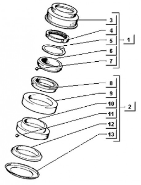 Radaufhängung Steuerlagersatz - Ape TM 703 Diesel mit Lenker 422ccm 4T AC 1997-2004 ZAPT10000
