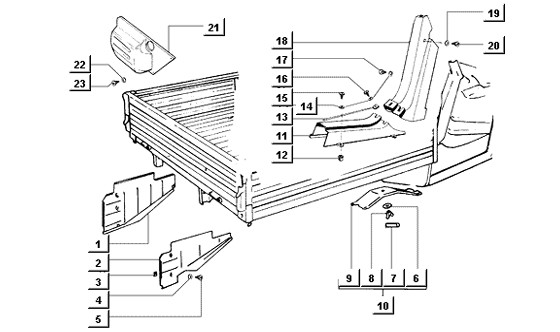 Fahrgestell Ladefläche II - Ape Mix 50ccm 2T AC 1998-2008 ZAPC80000
