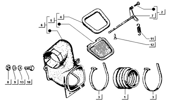 Motor Warmluftzuleitung - Ape TM 218ccm 2T AC 1984- ATM2 00001001