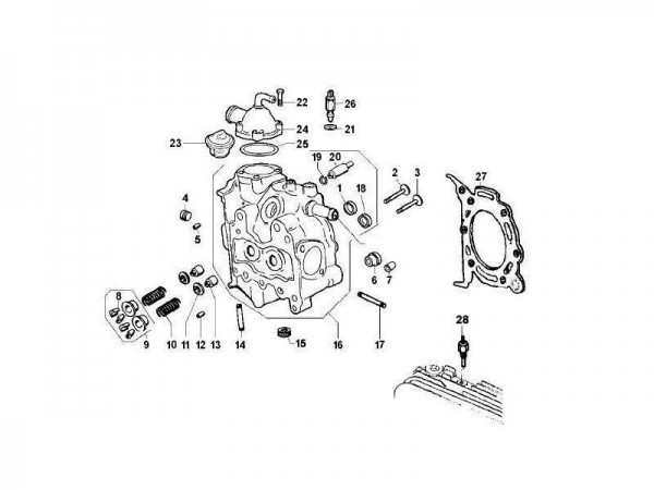 Motor Zylinderkopf - MP 601 Classic 422ccm 4T LC 2013- MC349B0D2