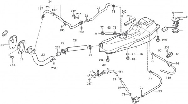 Fahrgestell Benzintank Van II - Porter Porter 1000ccm 4T LC 1992-1998 ZAPS85
