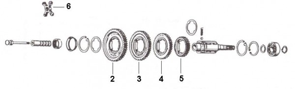 Motor Getriebe - Ape TM 220ccm 2T AC 1982-1983 ATM1T