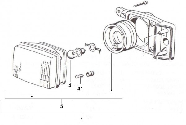 Elektrische Anlage Scheinwerfer - Ape Car 422ccm 4T AC 1986- AFD1T