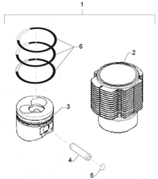 Motor Zylinder - Classic 400 422ccm 4T 2V AC 2014- MBX000T58RC001005
