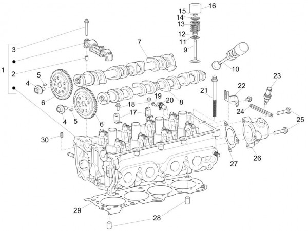 Motor Zylinderkopf - Porter Multitech 1300ccm 4T LC 2017- ZAPS90PGW