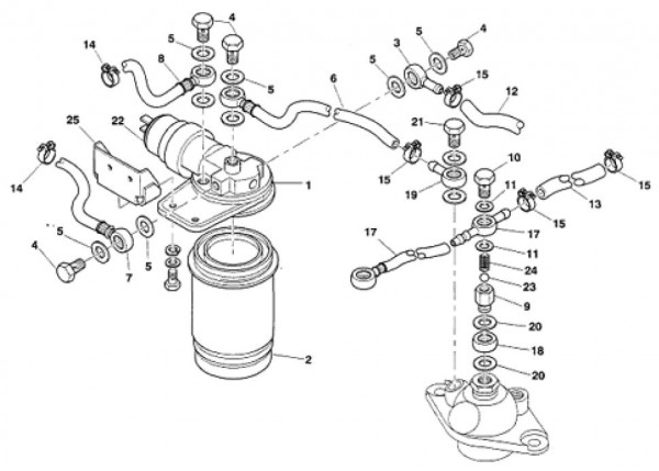 Motor Dieselfilter - Ape TM 703 Diesel mit Lenker 422ccm 4T AC 2000-2004 ZAPT10000