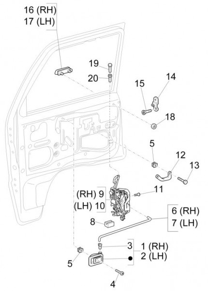 Fahrgestell Türen vorn II - Porter Multitech 1300ccm 4T LC 2016-