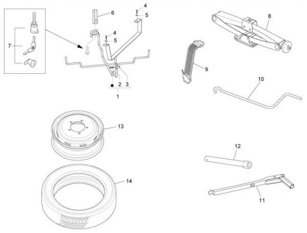 Radaufhängung Ersatzrad - Porter Maxxi D120 Diesel 1200ccm 4T LC 2013- ZAPS90AK