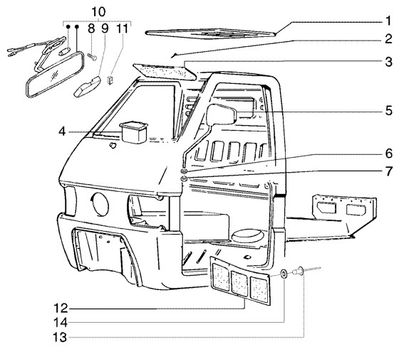 Lenker Rückspiegel - Ape TM 422ccm 4T AC 1997-2004 ZAPT1000000023141