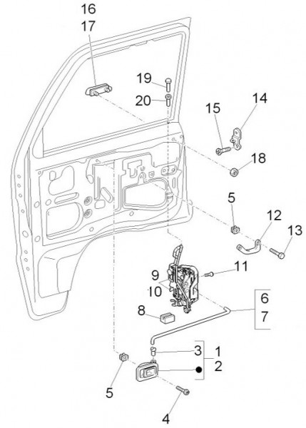 Fahrgestell Türbauteile vorn - Porter D120 Diesel 1300ccm 4T LC 2013- ZAPS90TK