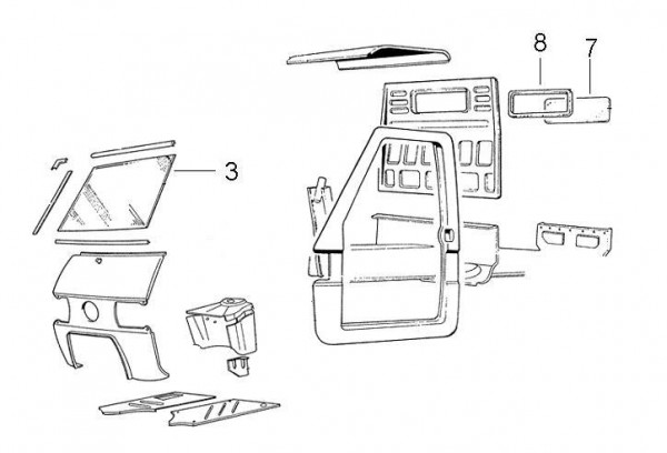 Fahrgestell Wetterschutzscheibe - Ape TM 220ccm 2T AC 1982-1983 ATM1T