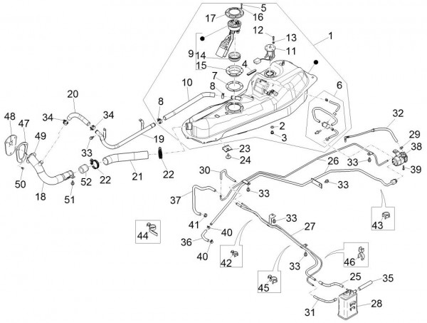 Fahrgestell Benzintank - Porter Multitech 1300ccm 4T LC 2010- ZAPS90VJ