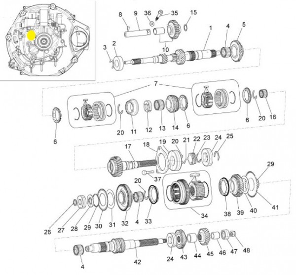 Motor Schaltgetriebe - Porter Maxxi D120 Diesel 1200ccm 4T LC 2013- ZAPS90AK