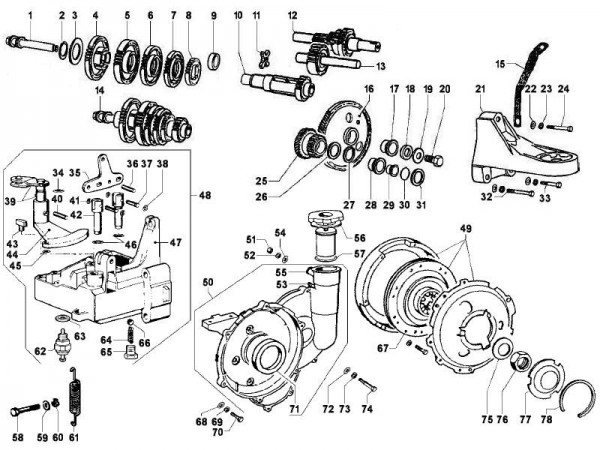 Motor Schaltgetriebe - MP 601 Classic 422ccm 4T LC 2013- MC349B0D2