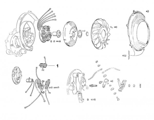 Motor elektrische Anlage - Ape (Vespa Comm.) 150ccm 2T AC 1956-1966 AC1T > AC4T
