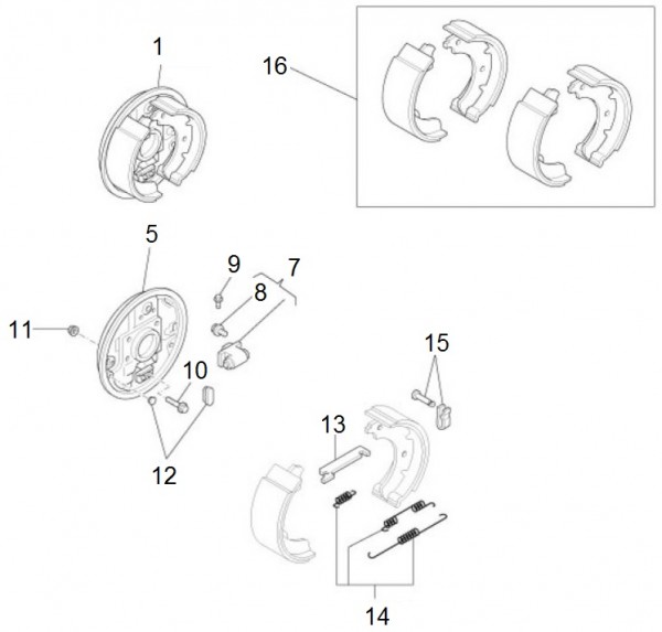 Radaufhängung Bremsbacken - Porter Porter Electric ccm 2011- ZAPS9E