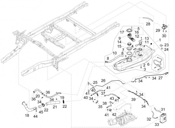 Fahrgestell Benzintank - Porter Multitech 1300ccm 4T LC 2017-