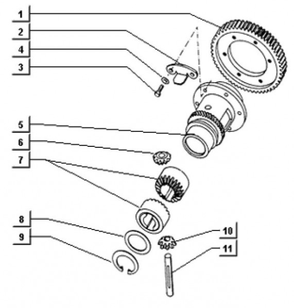 Motor Differential - Ape TM 703 Diesel mit Lenkrad 422ccm 4T AC 1997-2004 ZAPT10000