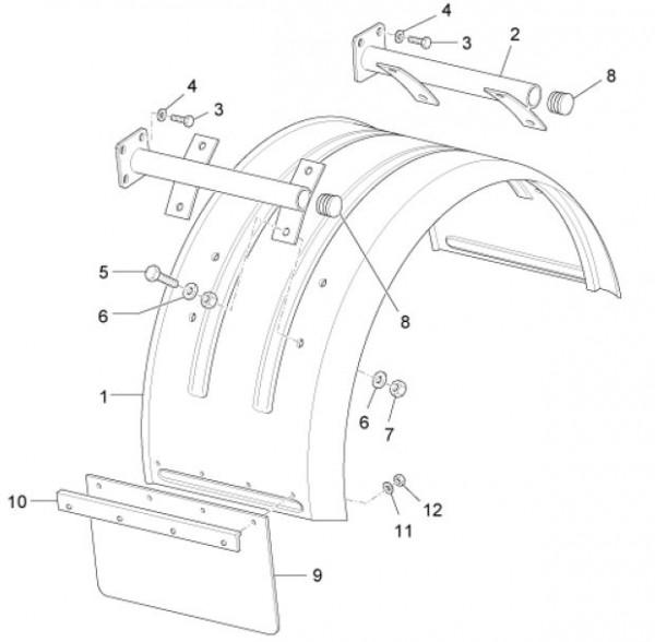 Fahrgestell Radgehäuse - Porter Maxxi Multitech 1300ccm 4T LC 2010- ZAPS90DJ