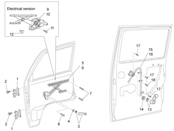 Fahrgestell Fensterheber - Porter Multitech 1300ccm 4T LC 2014- ZAPS90VJ