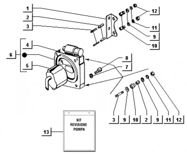 Fahrgestell Pumpe für Kippsystem - Ape TM 703 Diesel mit Lenkrad 422ccm 4T AC 1997-2004 ATD1T