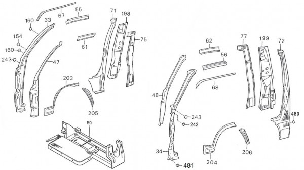 Fahrgestell Rahmen seitlich Pick up - Porter Porter 1000ccm 4T LC 1992-1998 ZAPS85