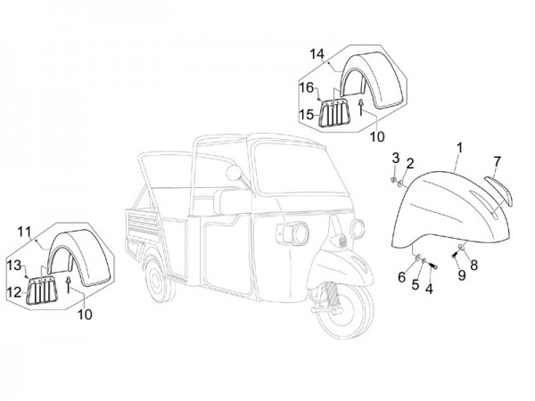 Fahrgestell Kotflügel - Calessino 422ccm 4T LC 2007-2008 ZAPT2D4MC