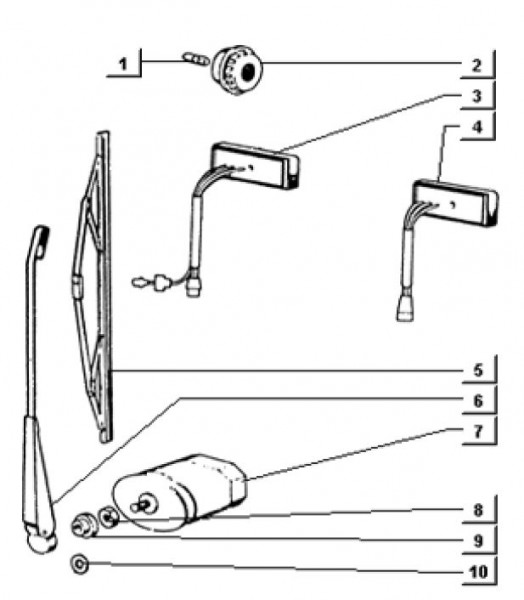 Elektrische Anlage Scheibenwischer - Ape TM 703 mit Lenkrad 220ccm 2T AC 1997-1999 ZAPT10000