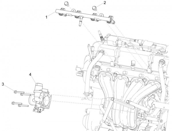 Motor Drosselkörper - Porter Maxxi Multitech 1300ccm 4T LC 2016-