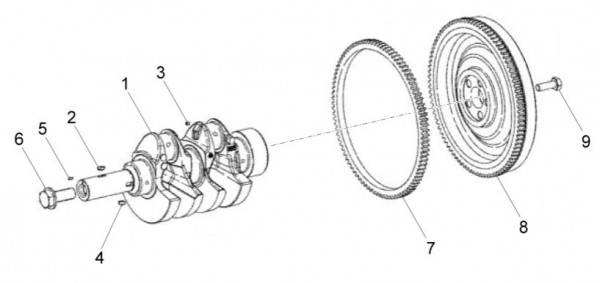 Motor Kurbelwelle - Porter Quargo 700ccm 4T LC 2010- ZAP4P10000