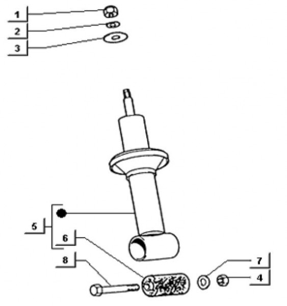 Radaufhängung Stoßdämpfer hinten - Ape TM 703 Diesel mit Lenkrad 422ccm 4T AC 1997-2004 ATD1T