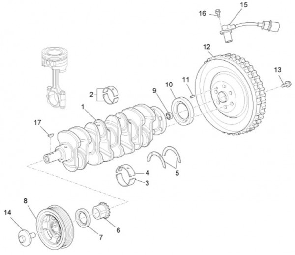 Motor Kurbelwelle - Porter Maxxi Multitech 1300ccm 4T LC 2013- ZAPS90RJ