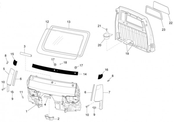 Fahrgestell Windschutzscheibe - Porter Maxxi Multitech 1300ccm 4T LC 2013- ZAPS90RJ