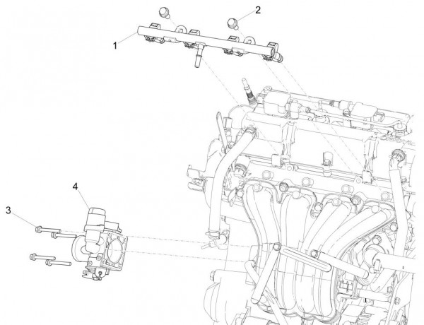 Motor Drosselkörper - Porter Multitech 1300ccm 4T LC 2017-