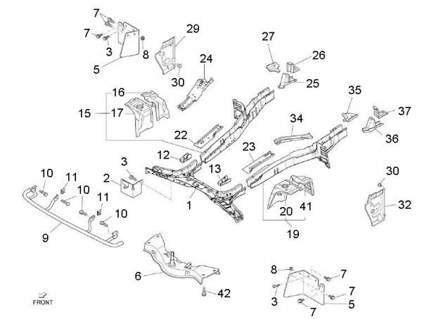 Fahrgestell Rahmen vorn Pick up - Porter D120 Diesel 1300ccm 4T LC 2011- ZAPS90TK