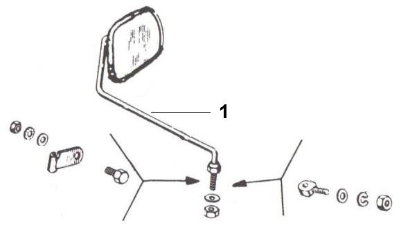 Fahrgestell Spiegel - Vespa Car 125ccm 2T AC 1970- MPF1T