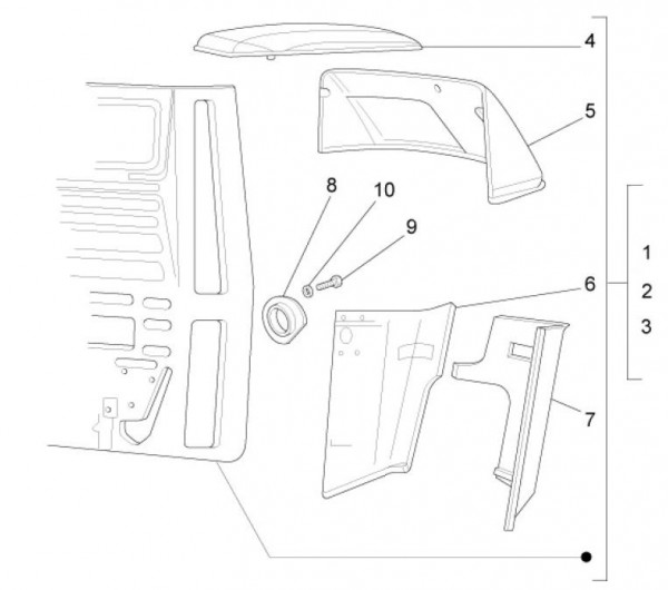 Fahrgestell Verkleidungen vorn - Ape Mix 50ccm 2T AC 2016- ZAPC80000